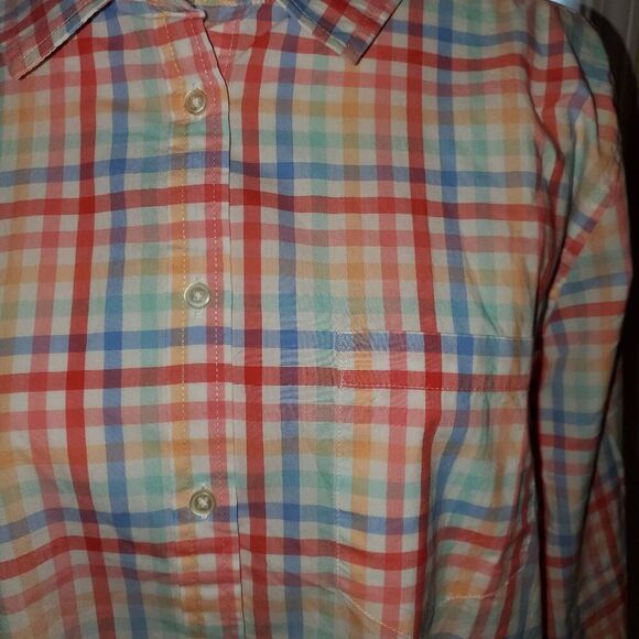 NWT Amazon Essentials Bright Plaid 100% Cotton Collared Shirt - Size XL - Picture 6 of 10
